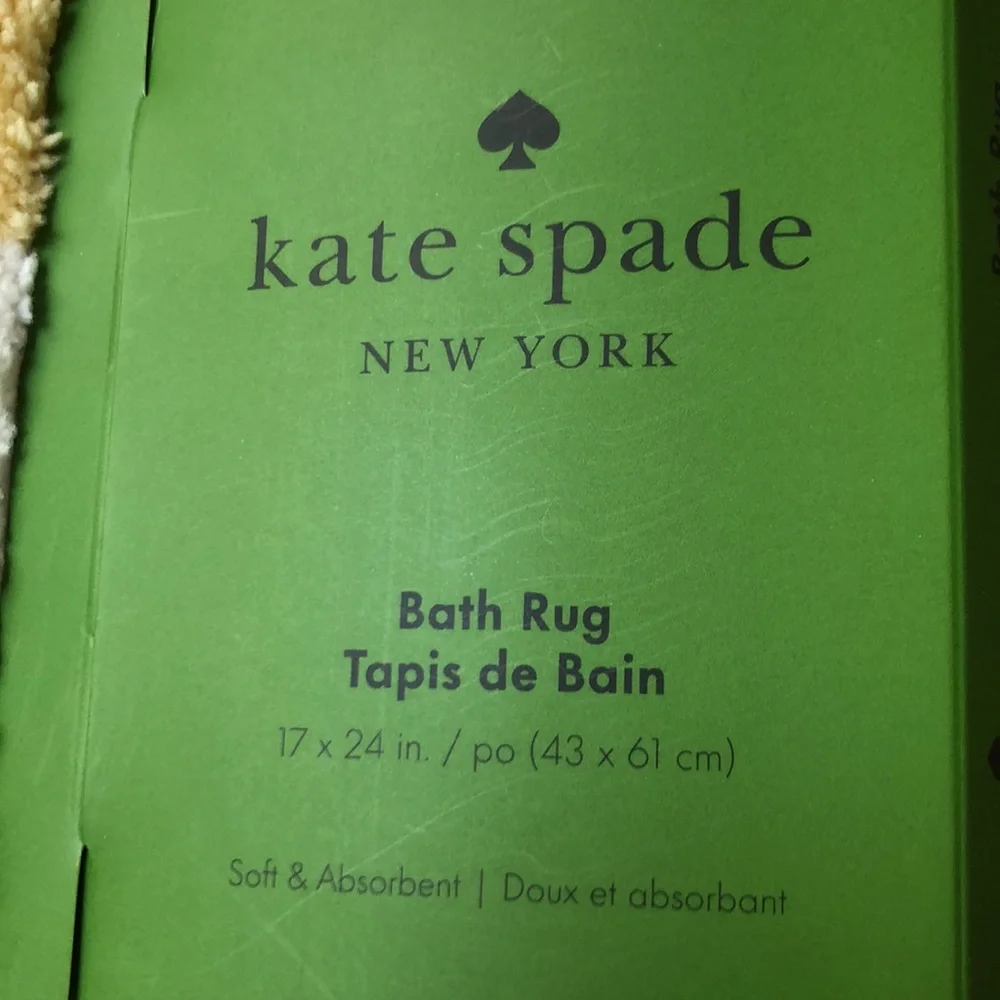 kate spade Yellow and White Polka Dot Bath Rug Mat